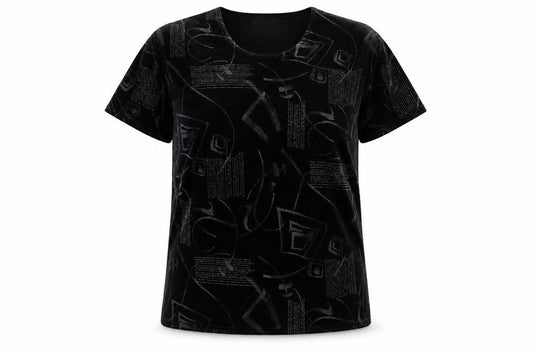 Citrus Womens Black  Polyester Basic T-Shirt Size 16 Round Neck