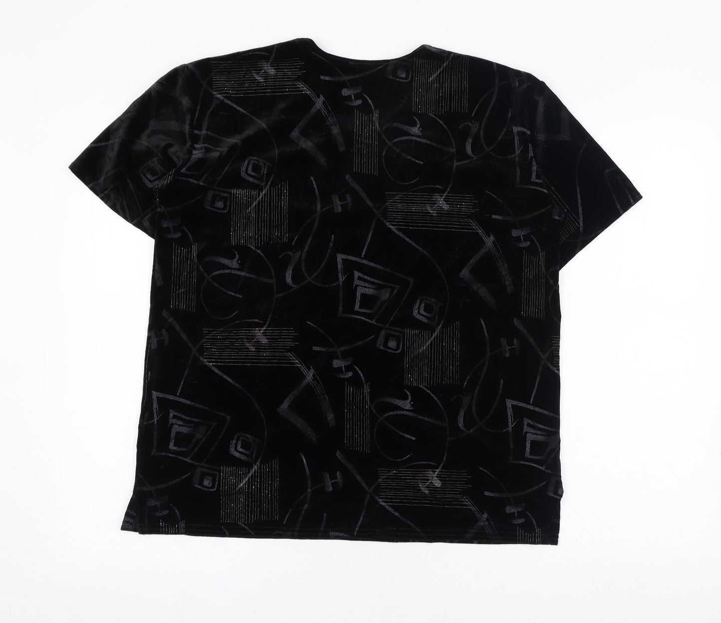 Citrus Womens Black  Polyester Basic T-Shirt Size 16 Round Neck