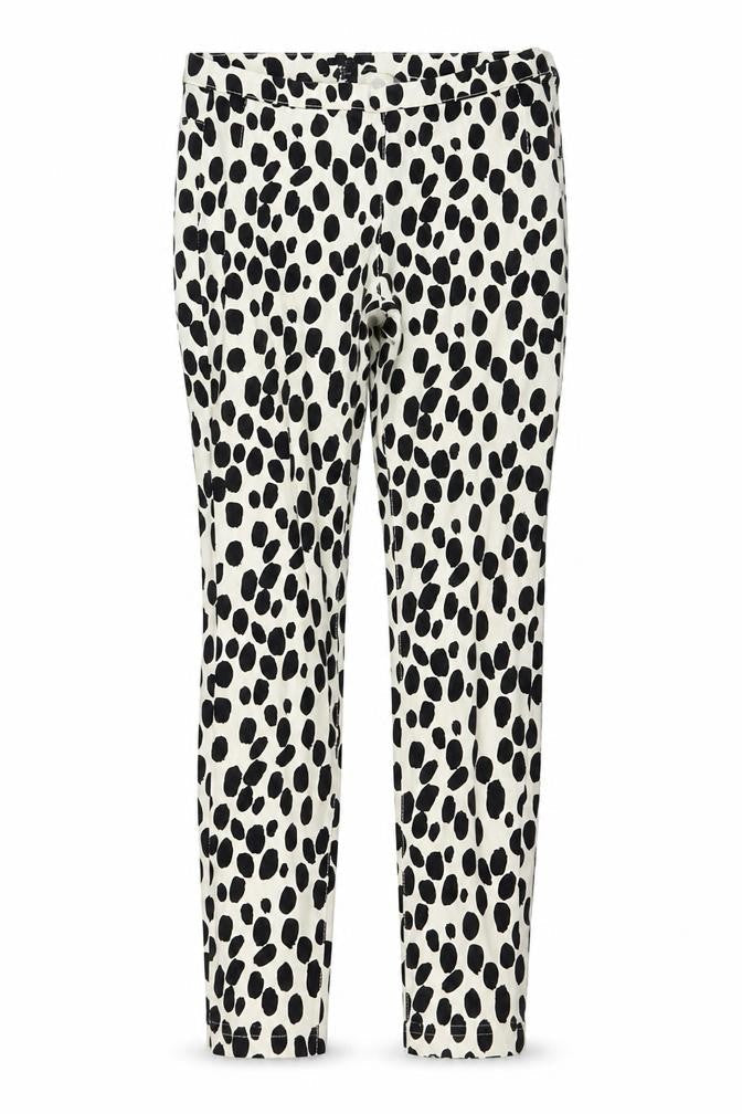 H&M Womens Ivory Polka Dot Cotton Skinny Jeans Size 8 L29 in Regular Zip