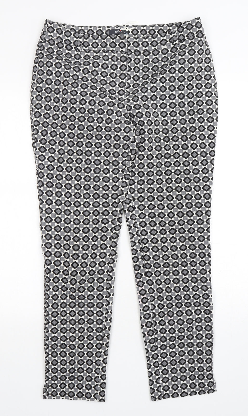 Jake's Womens Multicoloured Geometric Polyester Trousers  Size 8 L29 in Regular
