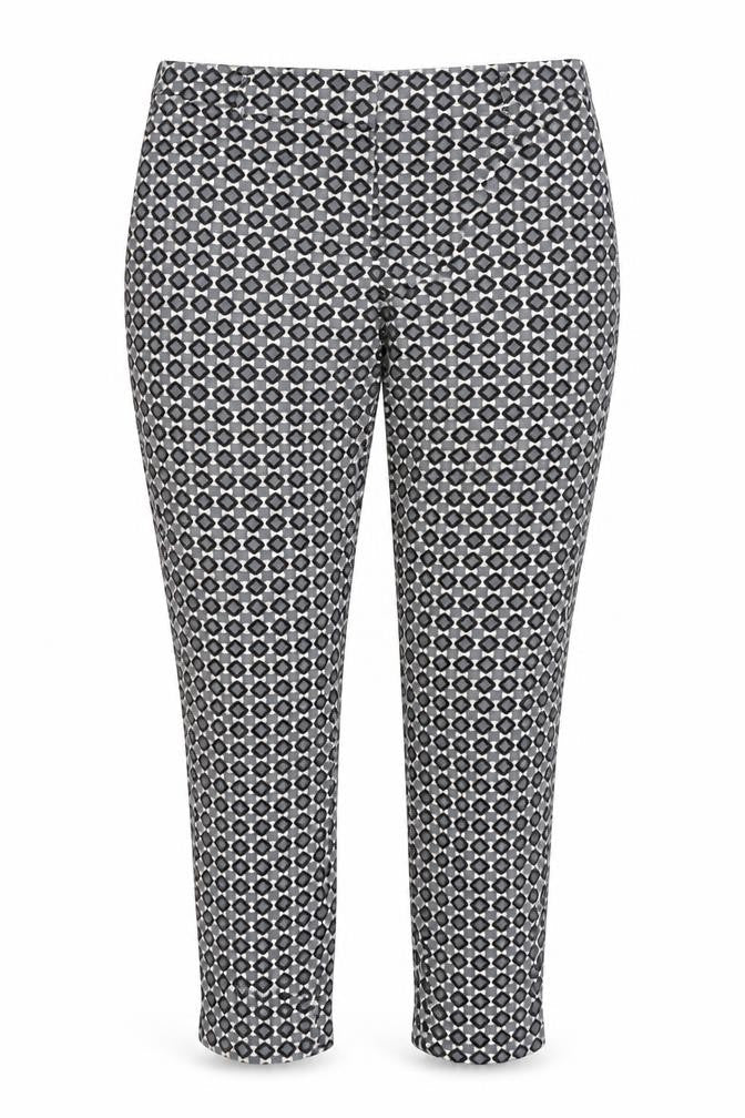Jake's Womens Multicoloured Geometric Polyester Trousers  Size 8 L29 in Regular