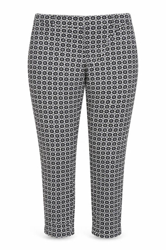 Jake's Womens Multicoloured Geometric Polyester Trousers  Size 8 L29 in Regular