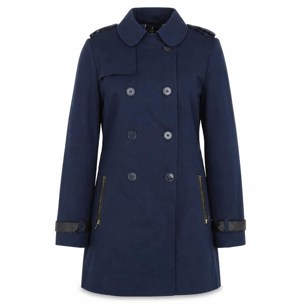 Atmosphere Womens Blue   Overcoat Coat Size 10  Button