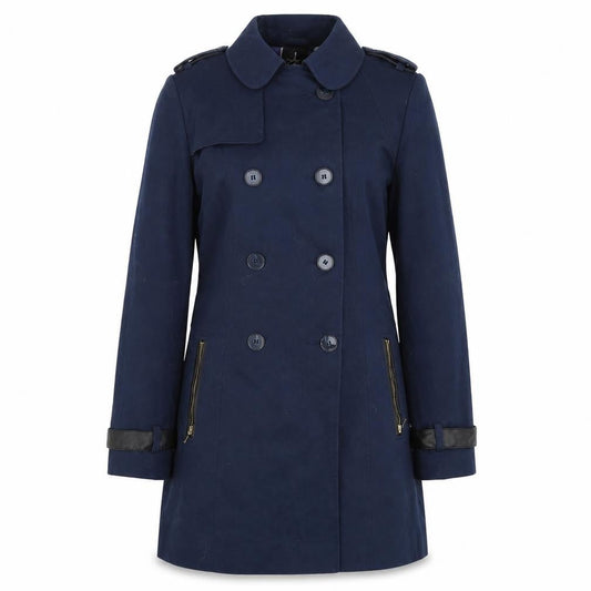 Atmosphere Womens Blue   Overcoat Coat Size 10  Button