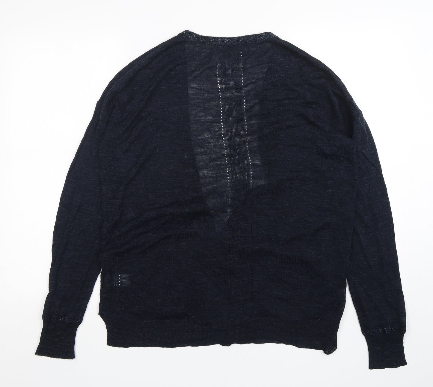 NEXT Womens Blue V-Neck  Acrylic Cardigan Jumper Size 10