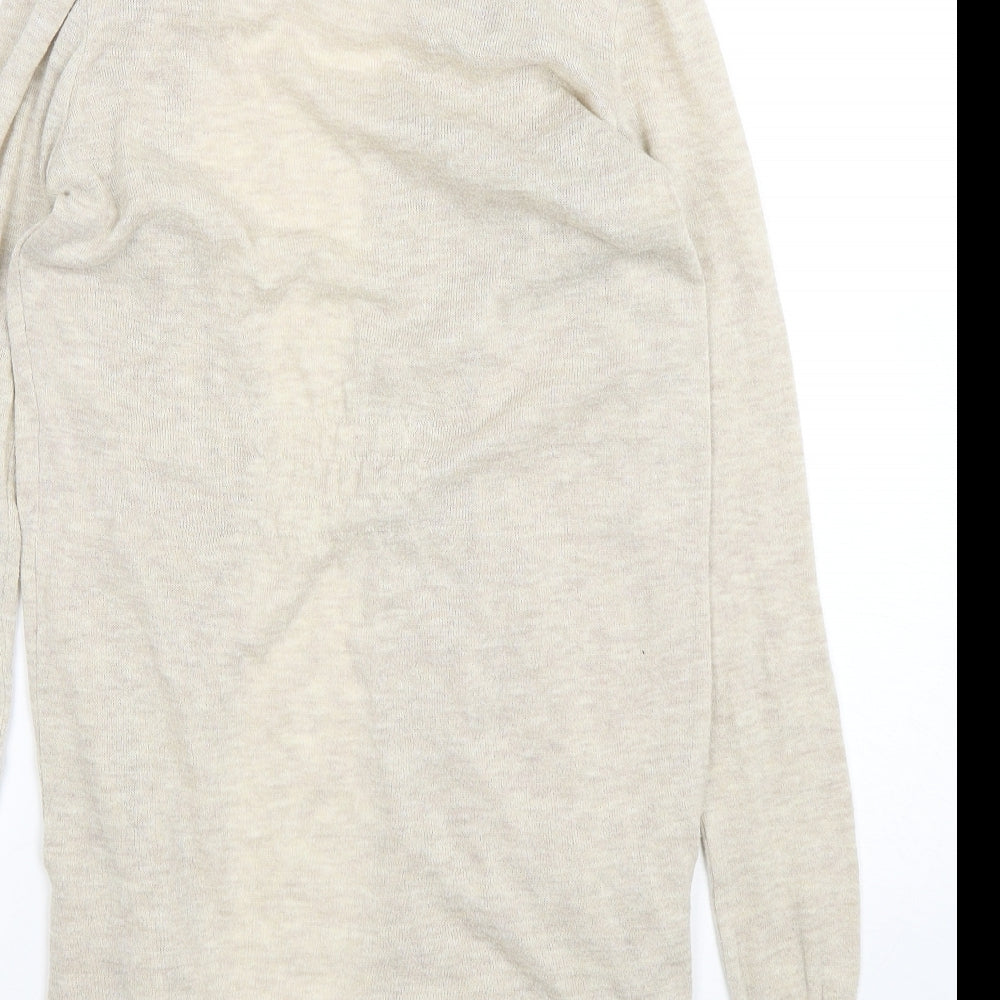 George Womens Beige V-Neck  Polyester Cardigan Jumper Size 8