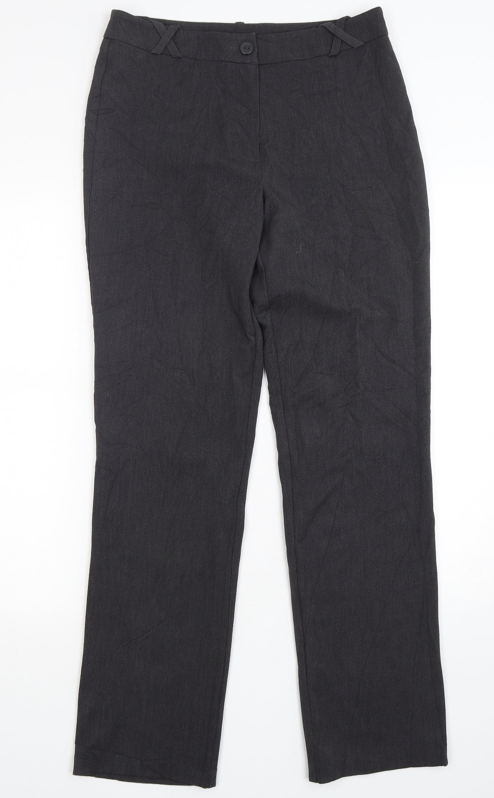 Contempo Womens Grey  Polyester Trousers  Size 8 L31 in Regular Button