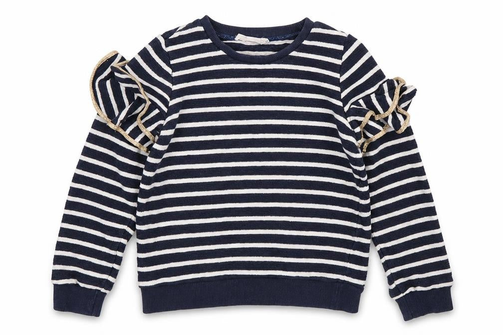 Outside the Lines  Girls Multicoloured Striped Cotton Pullover Sweatshirt Size 9-10 Years  Pullover