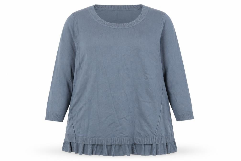Peter Hahn Womens Blue Crew Neck  Viscose Pullover Jumper Size 16