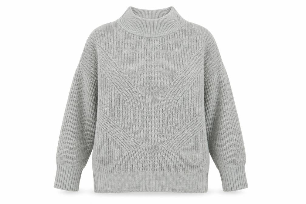 Primark Womens Grey High Neck  Acrylic Pullover Jumper Size M