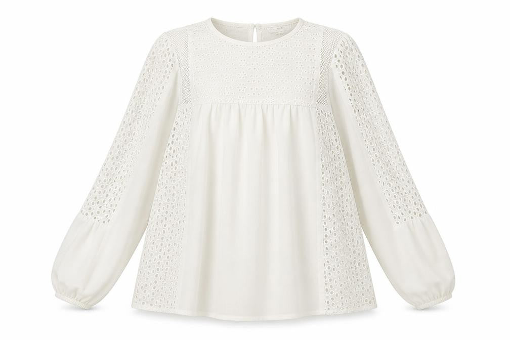 Miss Selfridge Womens White  Polyester Basic Blouse Size 8 Crew Neck