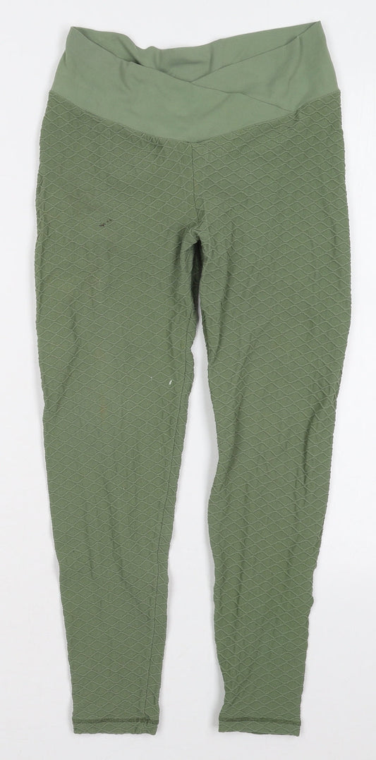Preworn Womens Green  Nylon Carrot Leggings Size 28 in L25 in