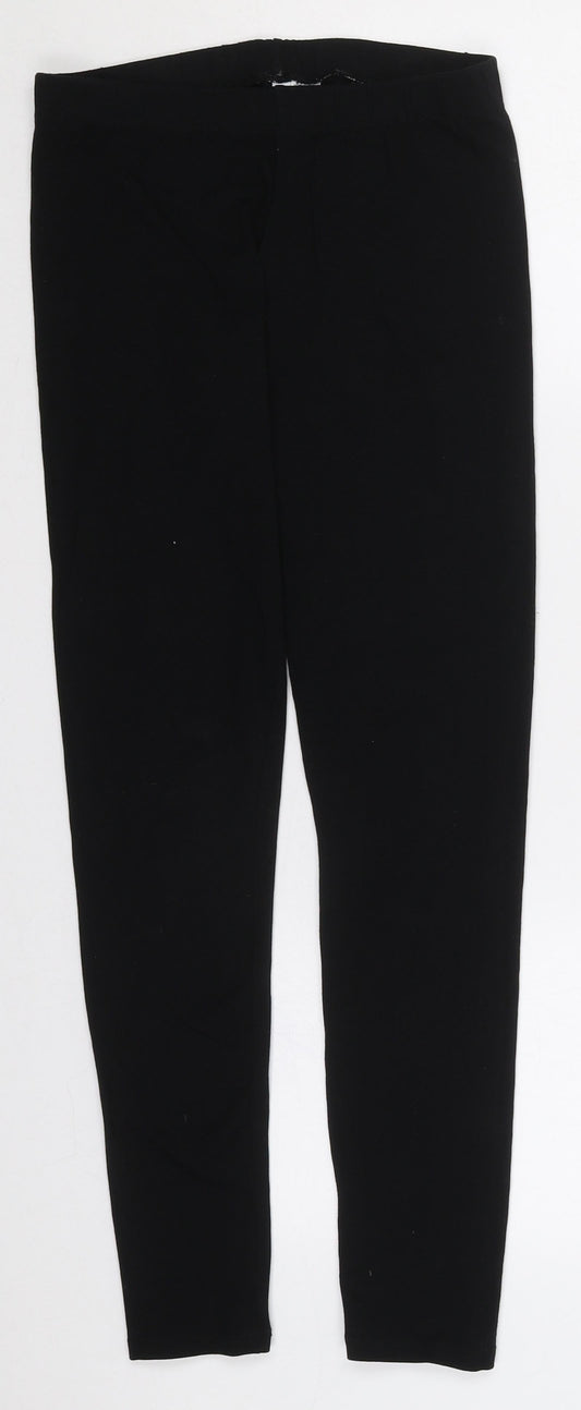 H&M Womens Black  Cotton Carrot Leggings Size S L26 in
