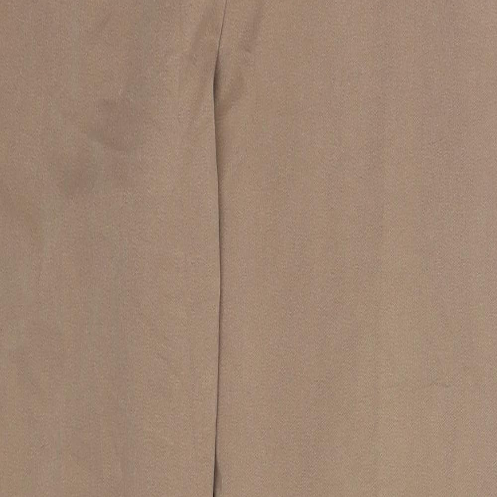 Marks and Spencer Womens Beige  Polyester Trousers  Size 34 in L29 in Regular Hook & Eye