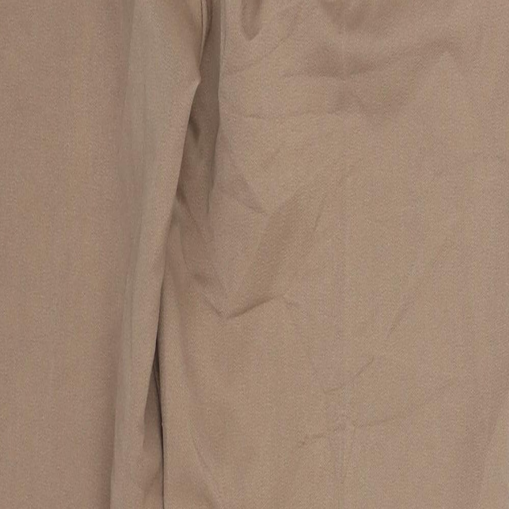 Marks and Spencer Womens Beige  Polyester Trousers  Size 34 in L29 in Regular Hook & Eye