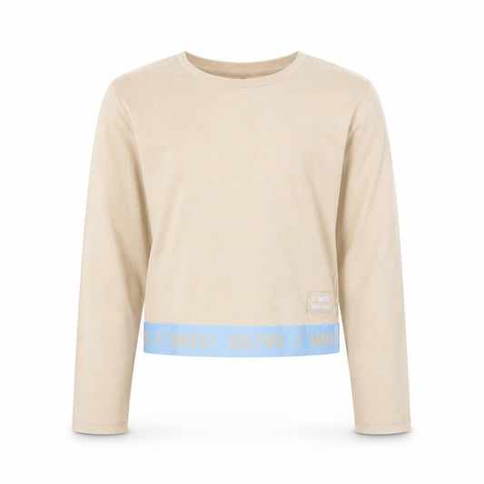 George Girls Beige  Cotton Cropped T-Shirt Size 9-10 Years Round Neck Pullover