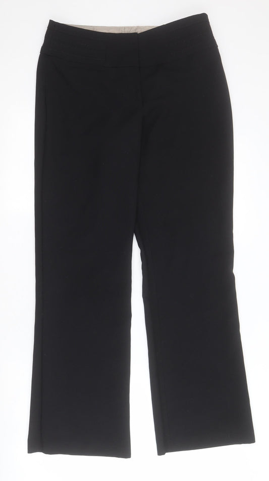 Evie Womens Black  Polyester Carrot Trousers Size 8 L31 in Regular Zip
