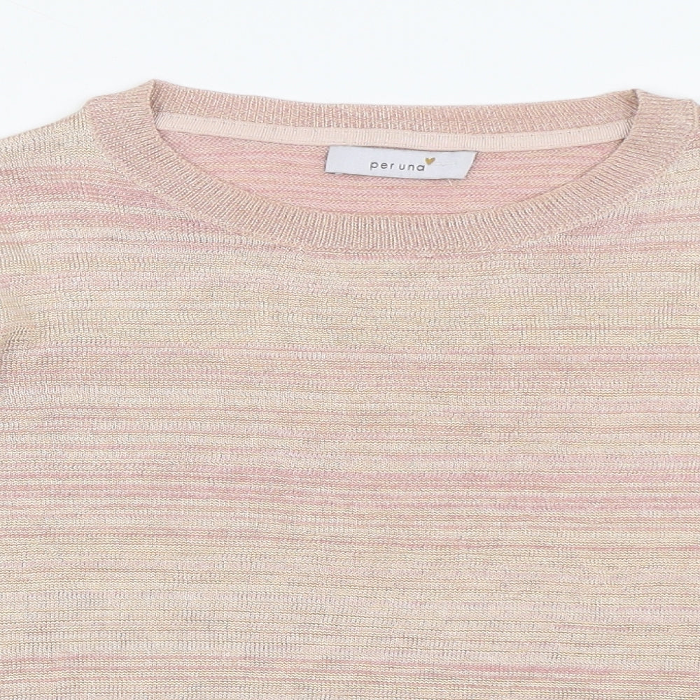 Per Una Womens Pink Boat Neck  Polyester Pullover Jumper Size 8