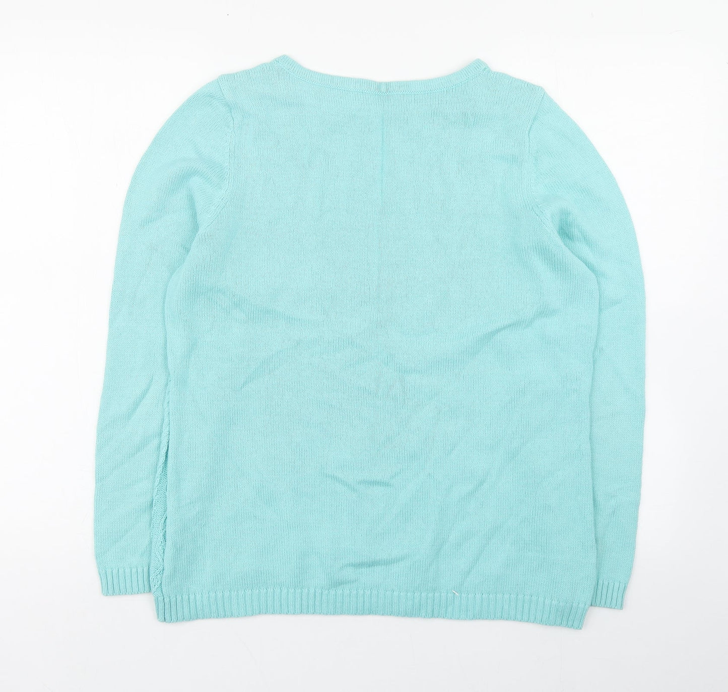 Preworn Womens Blue Square Neck  Cotton Pullover Jumper Size M