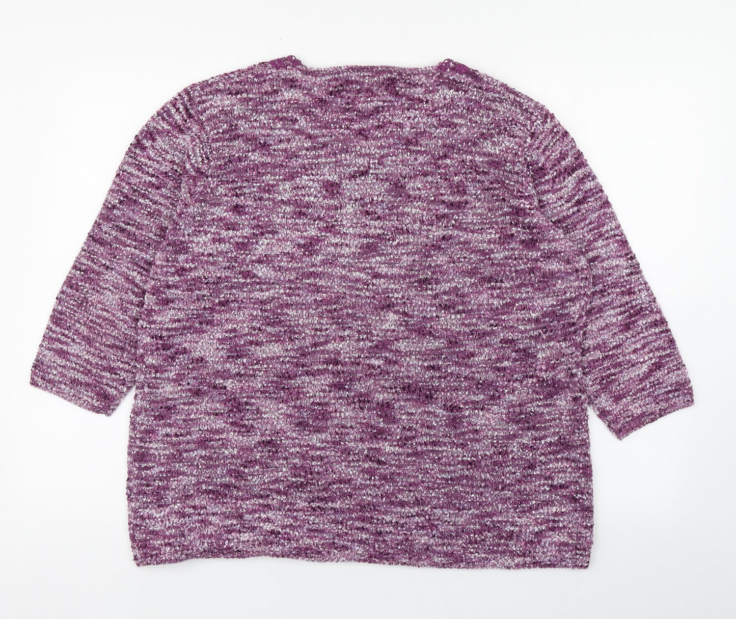 BM Womens Purple Scoop Neck  Polyester Pullover Jumper Size L