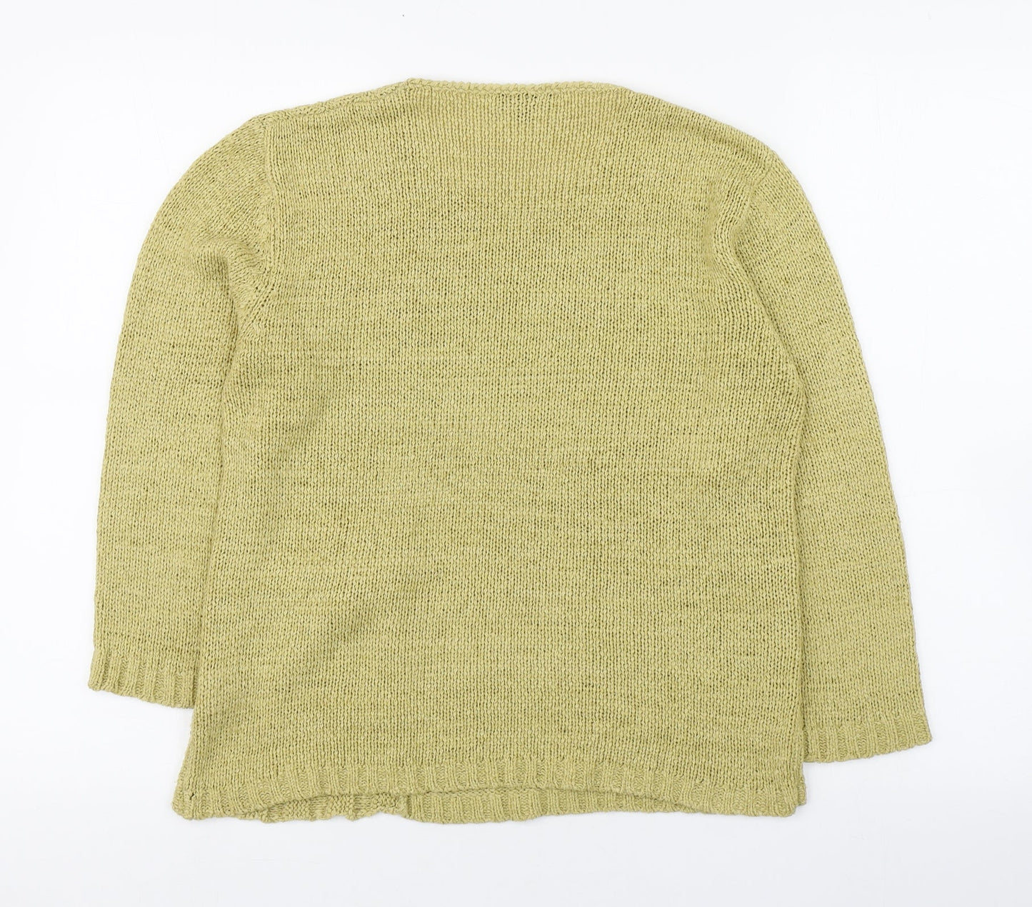 Touch Womens Green Scoop Neck  Acrylic Pullover Jumper Size S
