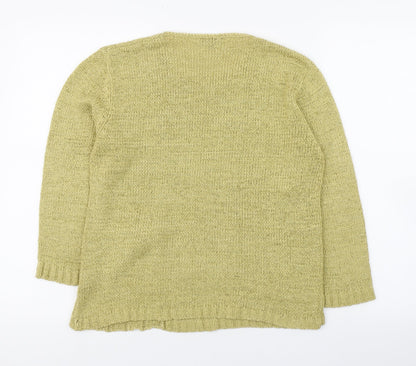 Preloved Touch Womens Green Scoop Neck  Acrylic Pullover Jumper Size S - Back