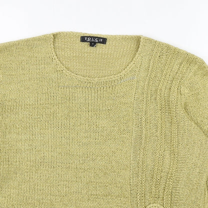 Preloved Touch Womens Green Scoop Neck  Acrylic Pullover Jumper Size S - Detail