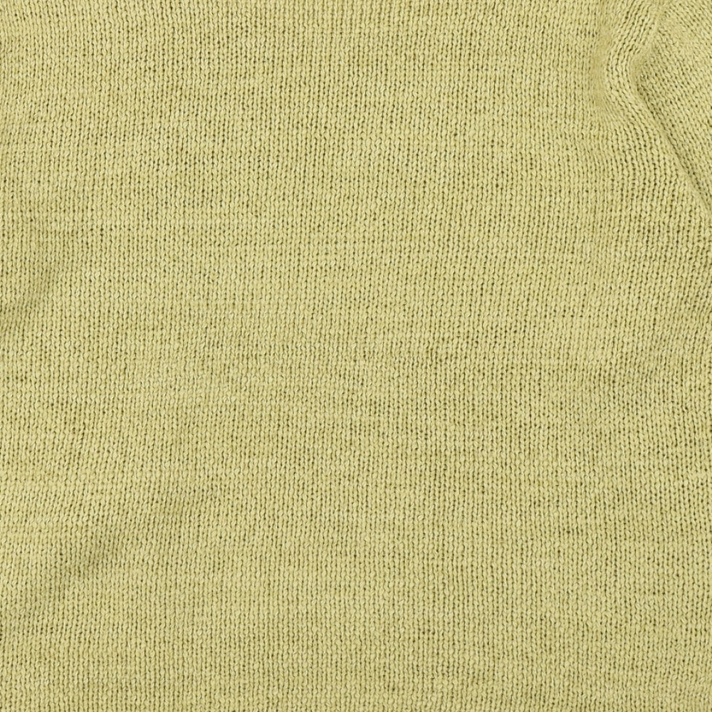 Touch Womens Green Scoop Neck  Acrylic Pullover Jumper Size S