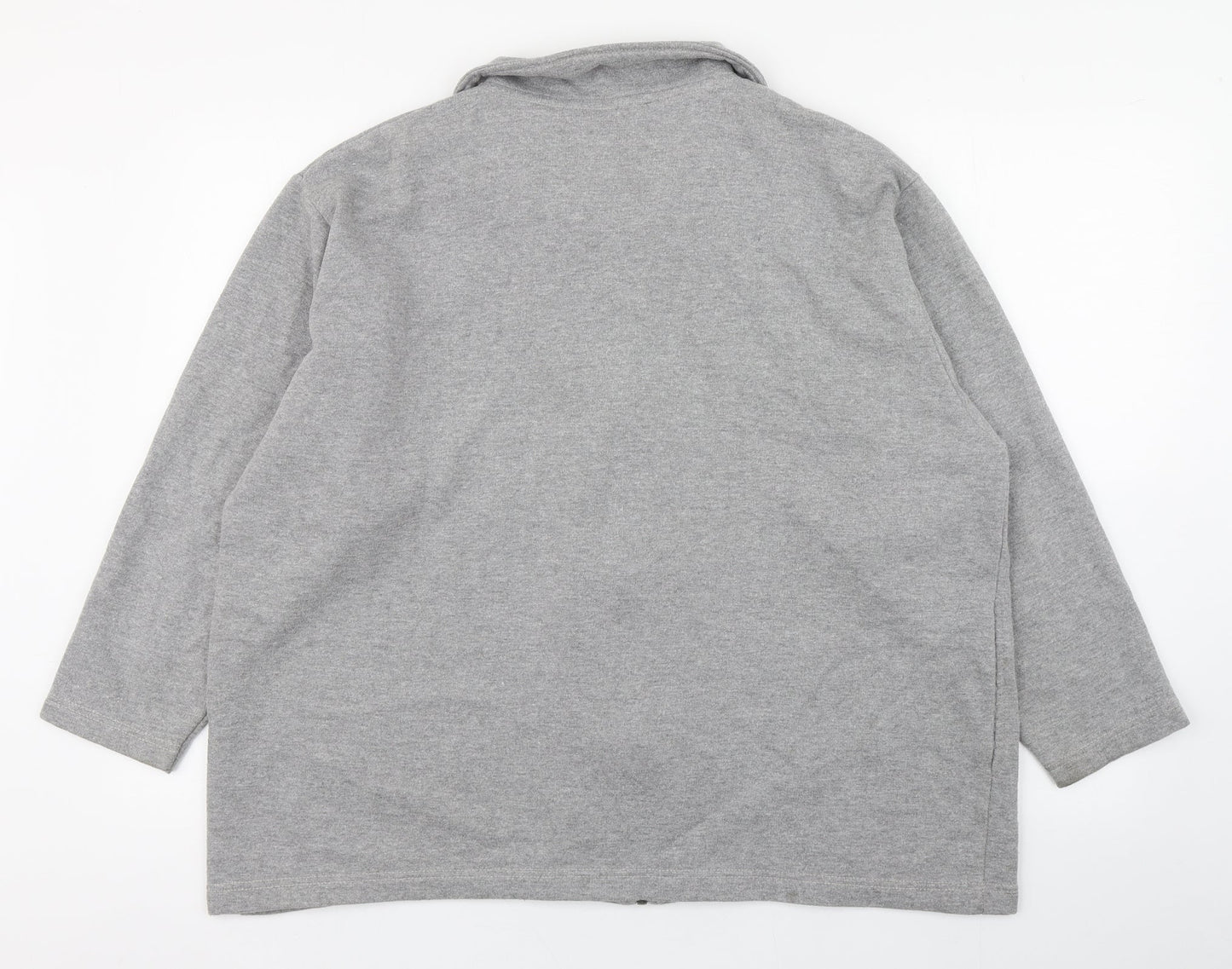 Classics Womens Grey  Cotton Full Zip Sweatshirt Size L