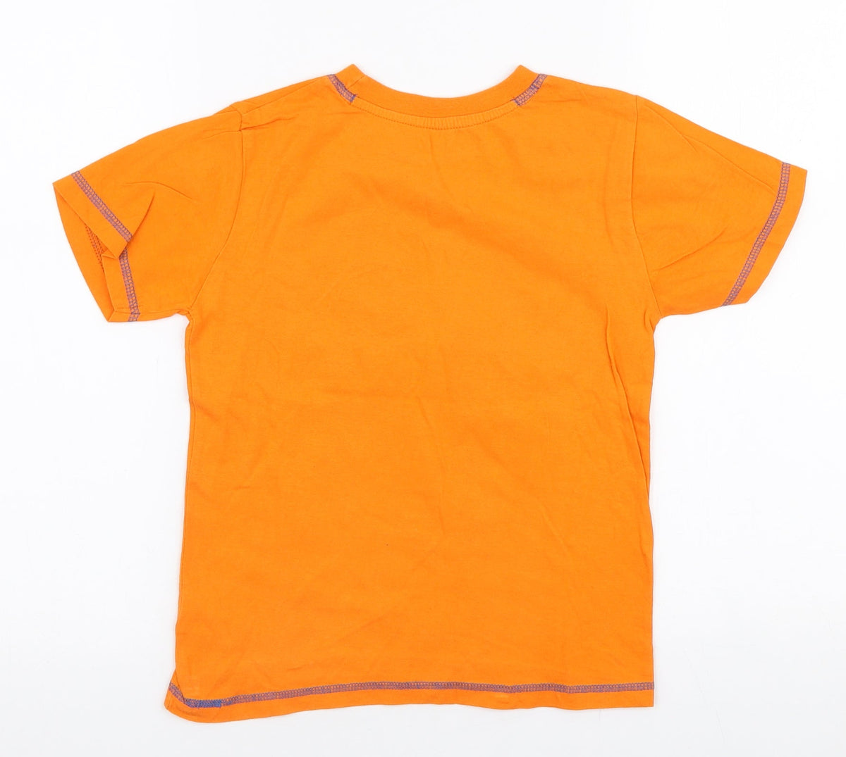 St Bernard Boys Orange  100% Cotton Jersey T-Shirt Size 7-8 Years Round Neck Pullover - Octopus