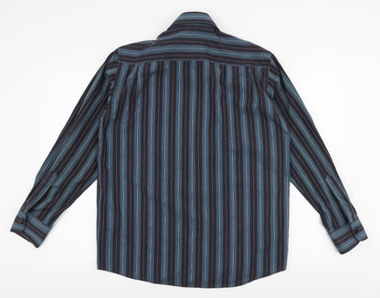 Preloved Daniel Granme Mens Multicoloured Striped Cotton  Button-Up Size M Collared Button - Back