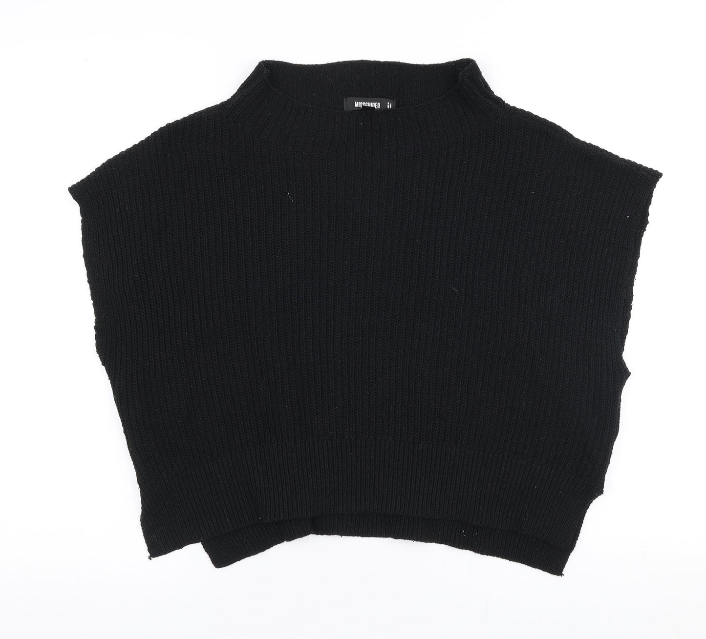 Missguided Womens Black High Neck  Polyester Pullover Jumper Size 10