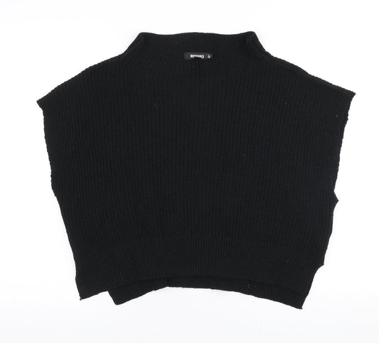 Missguided Womens Black High Neck  Polyester Pullover Jumper Size 10