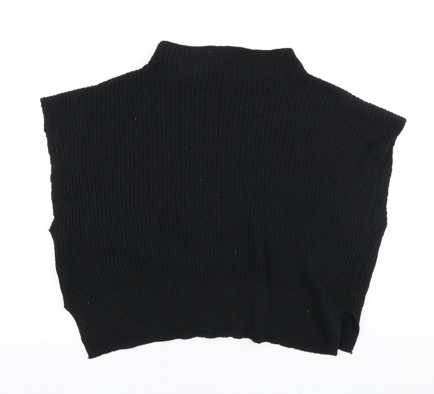 Missguided Womens Black High Neck  Polyester Pullover Jumper Size 10