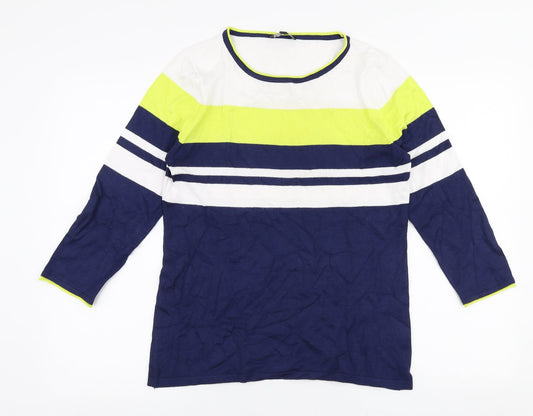 Marble Womens Multicoloured Round Neck  Viscose Pullover Jumper Size 8