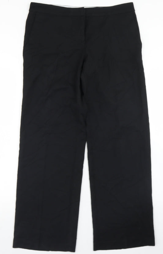 NEXT Womens Black  Polyester Dress Pants Trousers Size 12 L29 in Regular Hook & Eye