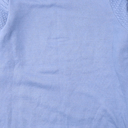 Isle Womens Blue Round Neck  Acrylic Pullover Jumper Size 10