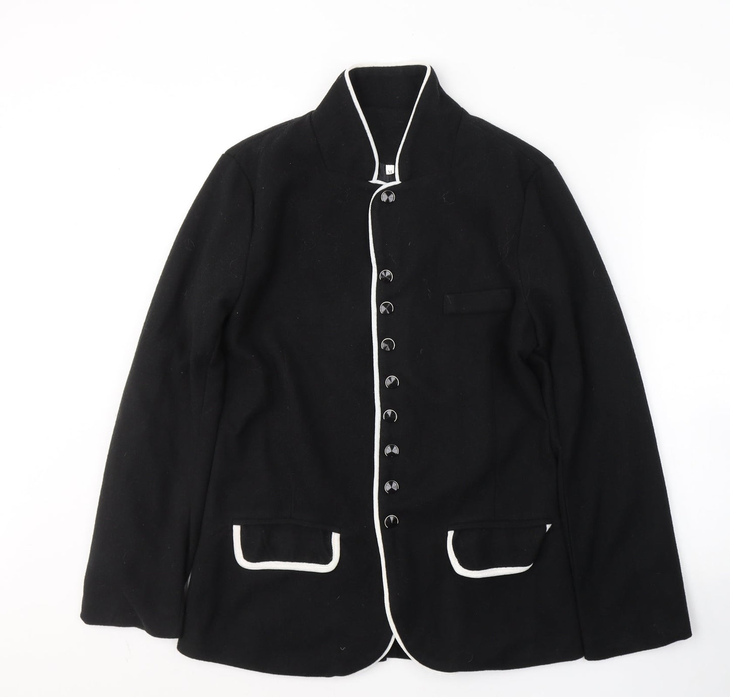 Preworn Womens Black  Polyester Jacket Blazer Size M