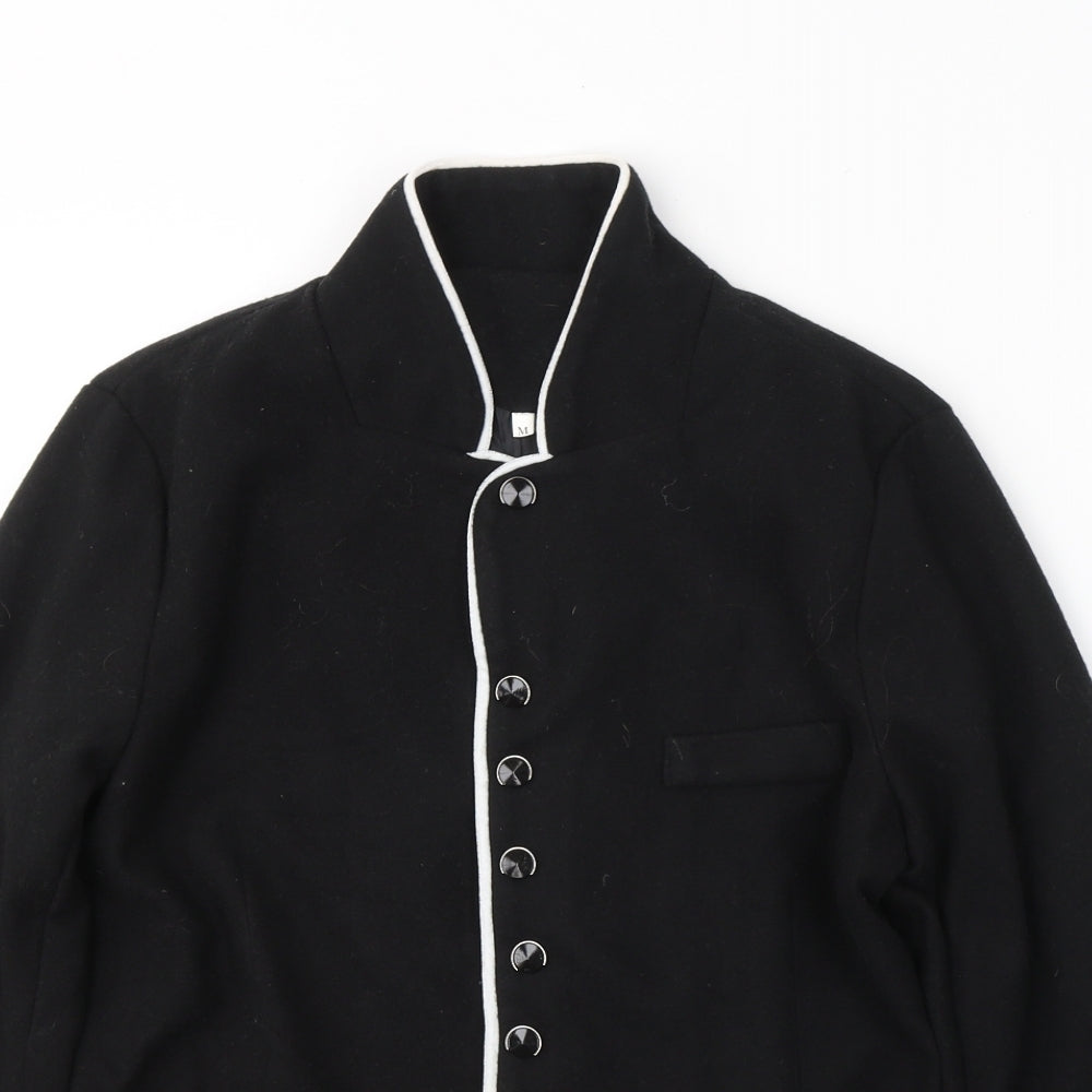 Preworn Womens Black  Polyester Jacket Blazer Size M