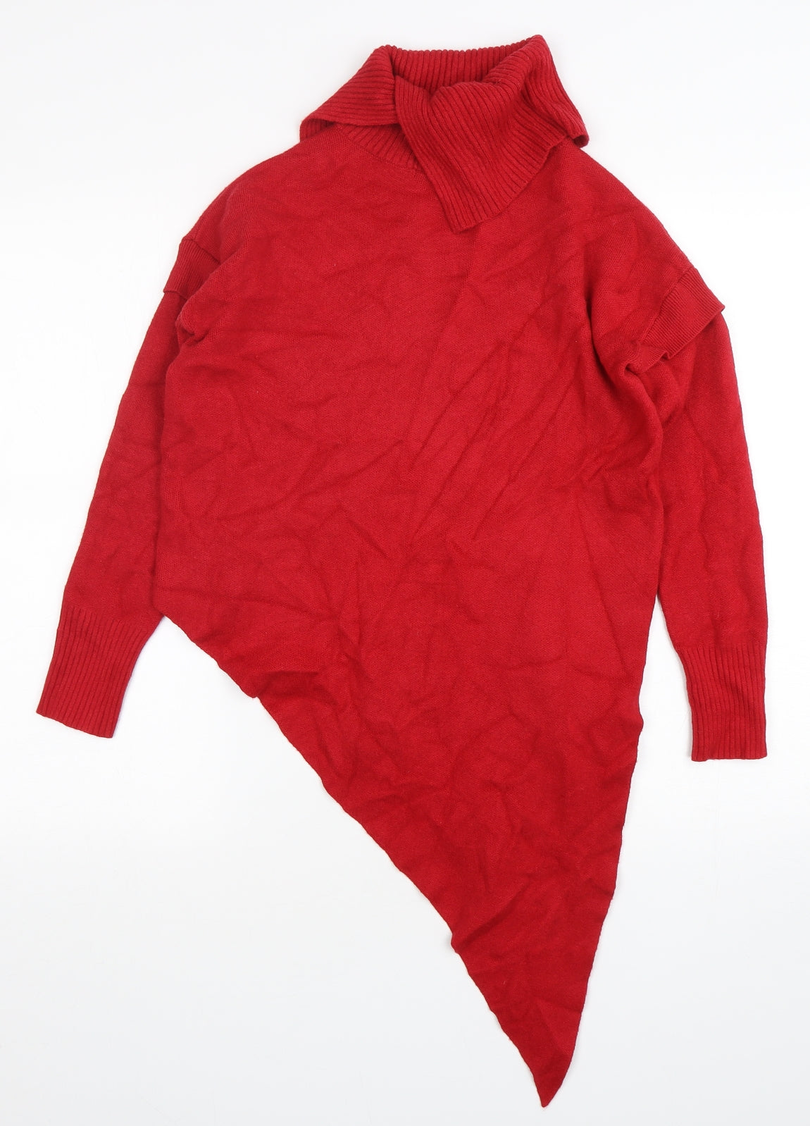 River Island Womens Red Roll Neck  Viscose Pullover Jumper Size XS