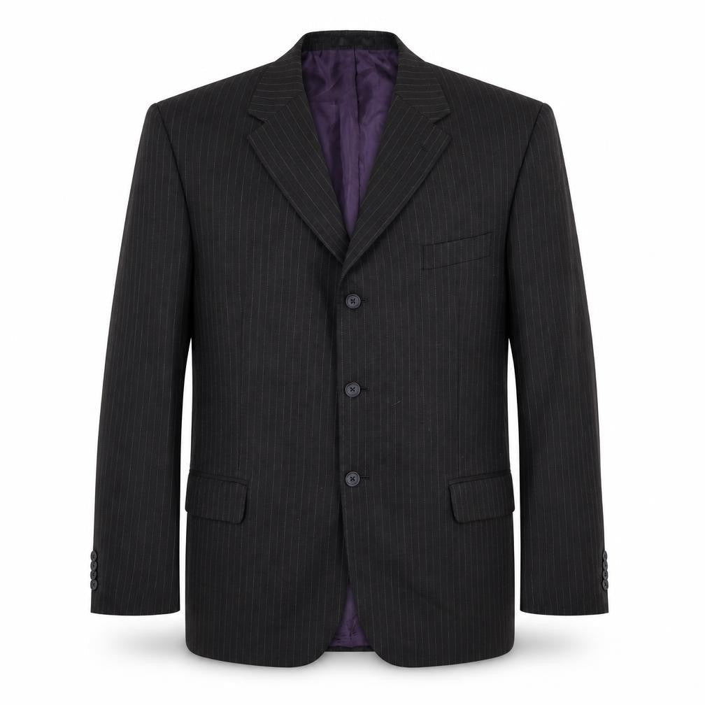 F&F Mens Grey Striped Polyester Jacket Suit Jacket