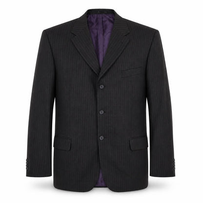 F&F Mens Grey Striped Polyester Jacket Suit Jacket