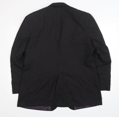 F&F Mens Grey Striped Polyester Jacket Suit Jacket