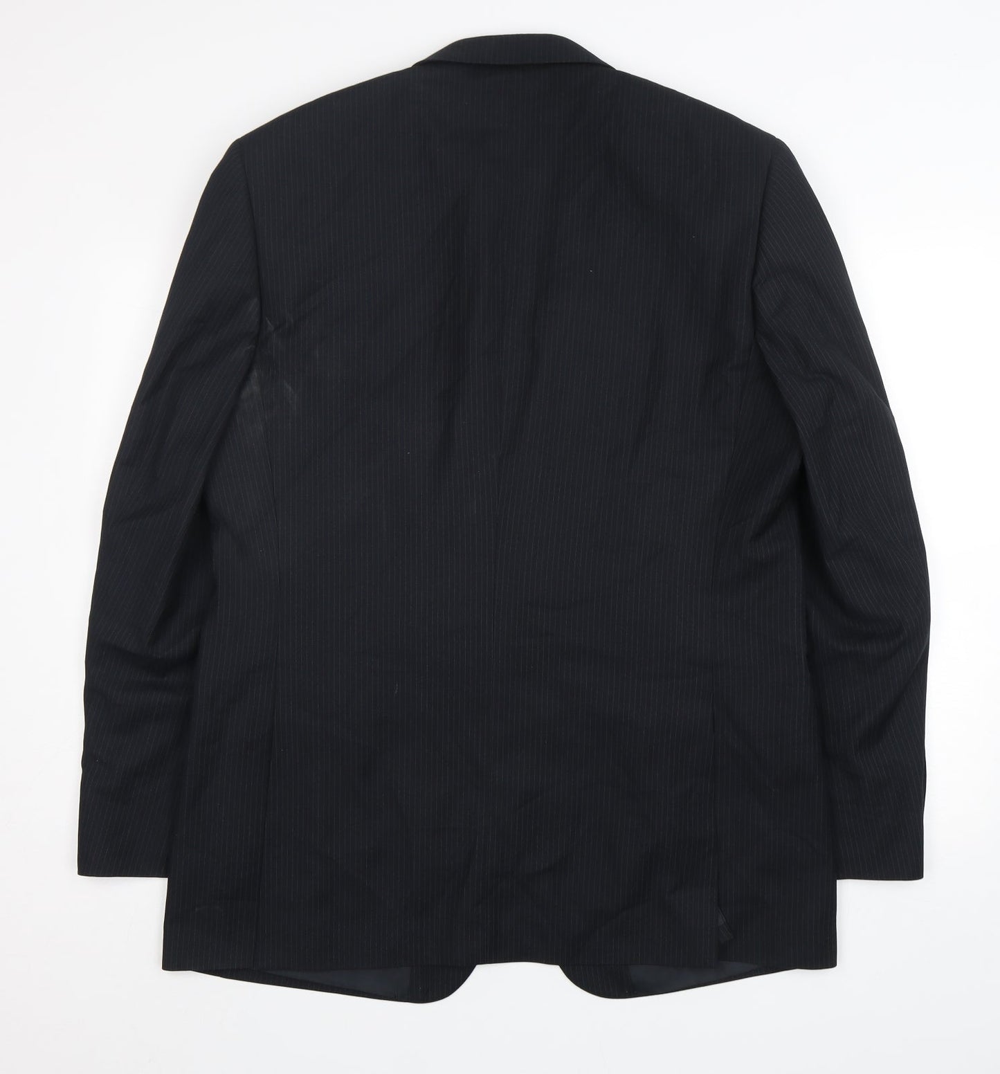 Burton  Mens Black Striped Polyester Jacket Suit Jacket