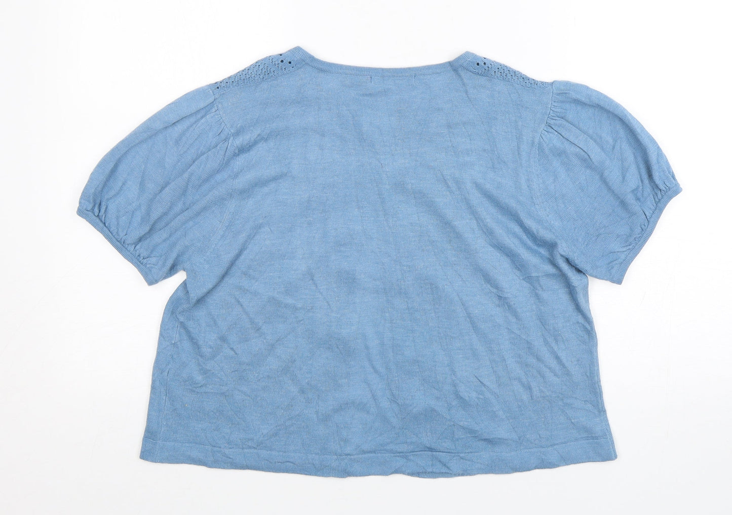 Atmosphere Womens Blue Round Neck  Acrylic Cardigan Jumper Size 14