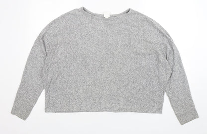 H&M Womens Grey  Polyester Pullover Sweatshirt Size M  Pullover