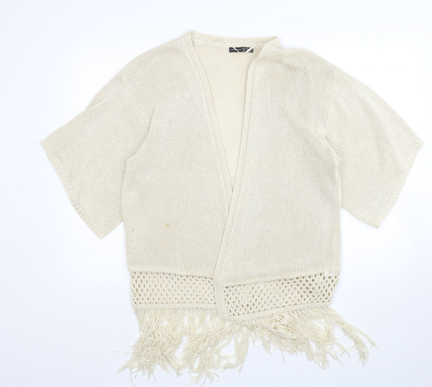 Atmosphere Womens Beige V-Neck  Acrylic Cardigan Jumper Size M