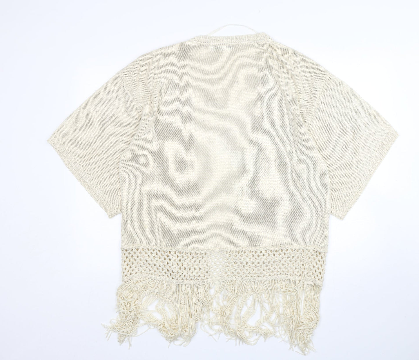 Atmosphere Womens Beige V-Neck  Acrylic Cardigan Jumper Size M