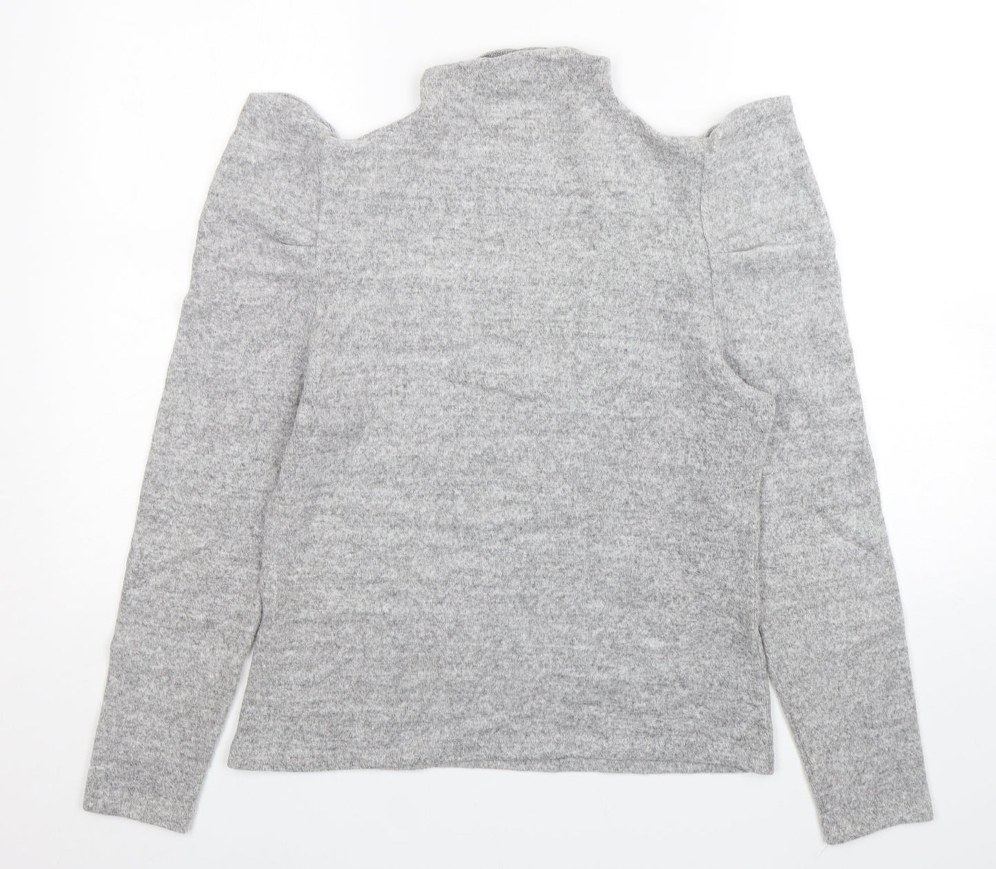 Papaya Womens Grey Mock Neck  Viscose Pullover Jumper Size 14