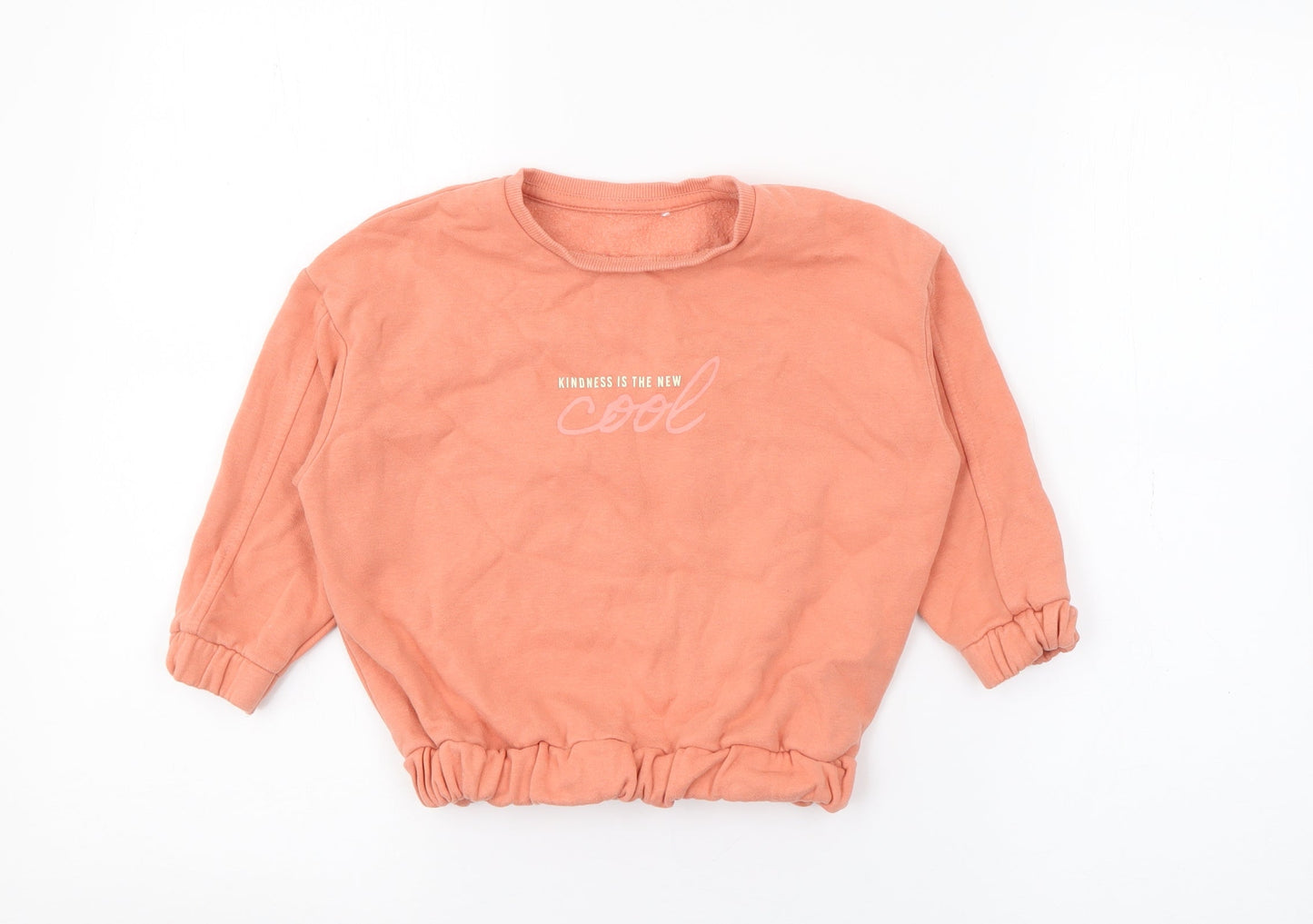 George Girls Orange  Cotton Pullover Sweatshirt Size 3-4 Years